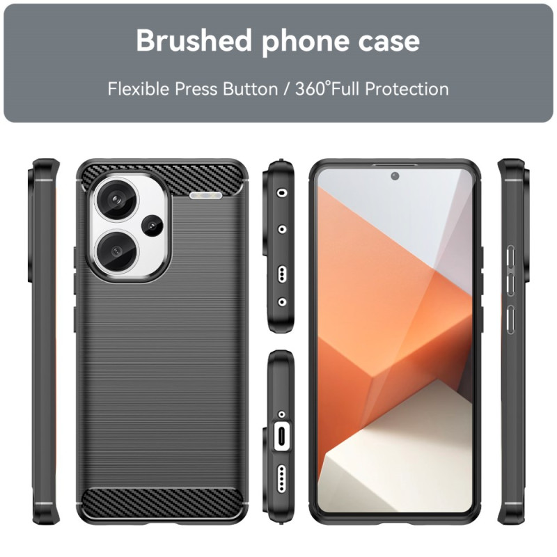Protectores para celular  para Xiaomi  Redmi Note 13 Pro+ (Plus) 5G Funda de tpu fibra de carbono Negro